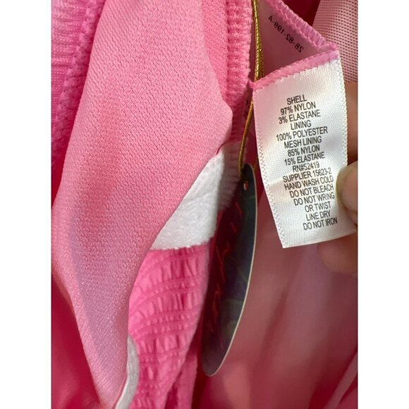 Mynah Women Tankini Barbiecore Pink Plus Sz 18W Adjustable Tie Neck Halter Style - Picture 5 of 5